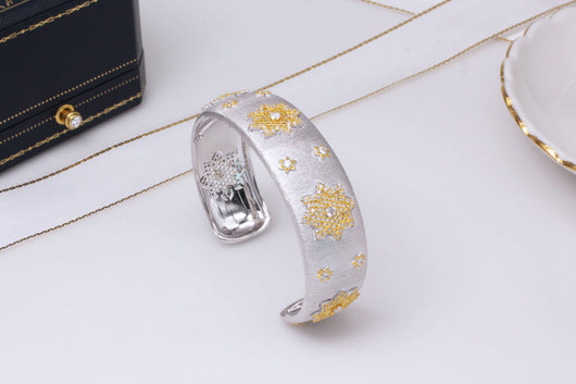 Pulsera Copo de Nieve Dividido en Plata 925 con Baño de Oro - Image 5