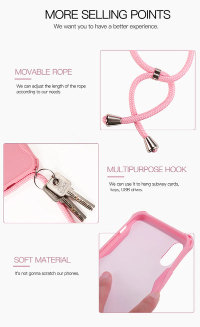 Funda de Celular Apple con Cadena Colgante en Colores Caramelo - Image 6