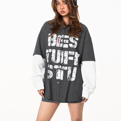 Camisa Retro Americana Cuadros Doble Tela