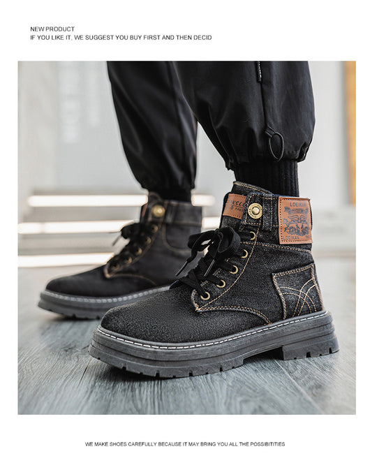 Botas Martin Denim Talla Grande para Hombre - Calzado de Trabajo Versátil - Image 21