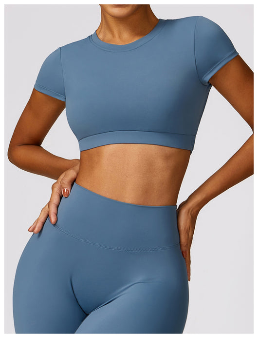 Top Deportivo Ajustado Antiimpacto con Manga Corta para Yoga - Image 11