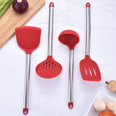 Juego de Utensilios de Cocina en Silicona con Mango de Acero Inoxidable - Image 6