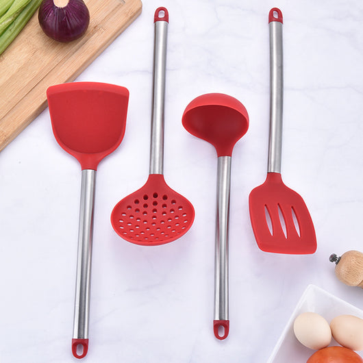 Juego de Utensilios de Cocina en Silicona con Mango de Acero Inoxidable - Image 6