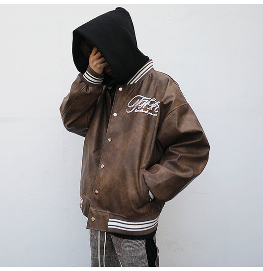 Chaqueta Beisbolera de Cuero con Bordados Artesanales - Image 16