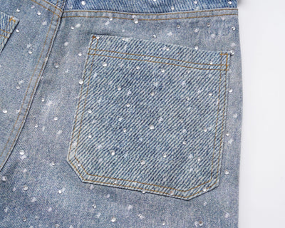 Jeans Holgados Estampado Diamante Efecto Vintage Apilados - Image 17