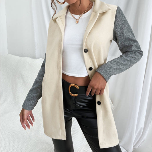 Gabardina Color Block Desabotonada - Estilo Casual Moderno - Image 2