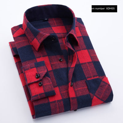 Camisa Casual de Cuadros con Textura Brushed para Hombre - Image 9