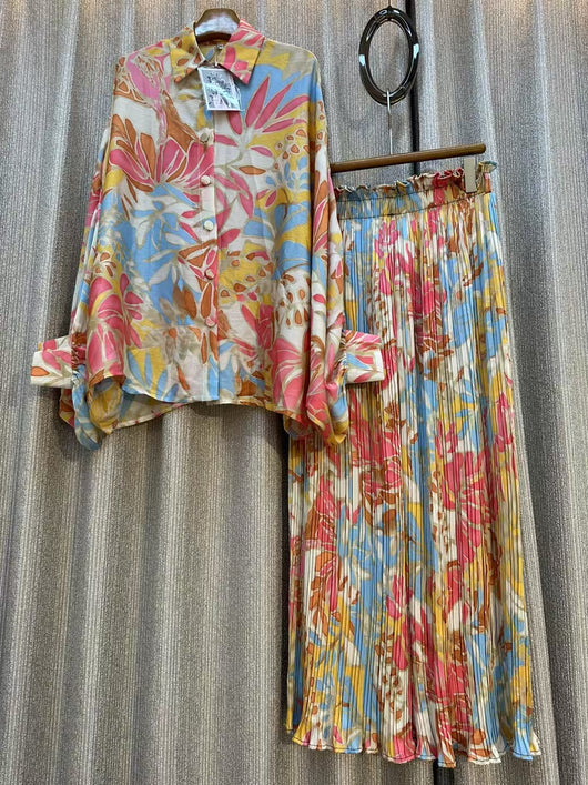 Conjunto de Dos Piezas: Blusa Estampada Personalizada + Pantalón Ancho de Cintura Alta - Image 20