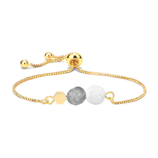 Pulsera Yoga Ojo de Tigre con Cadena de Oro 14K y Piedra Volcánica - Image 10