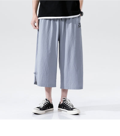 Pantalones Cortos de Lino con Botones Casuales - Image 10