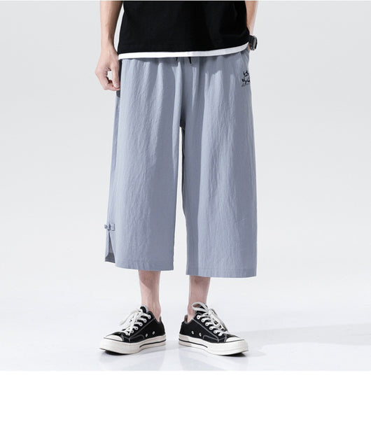 Pantalones Cortos de Lino con Botones Casuales - Image 10