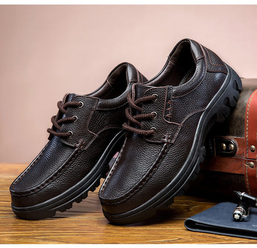 Botas de Trabajo Casual de Cuero Genuino - Zapatos Bajos con Cordones - Image 8