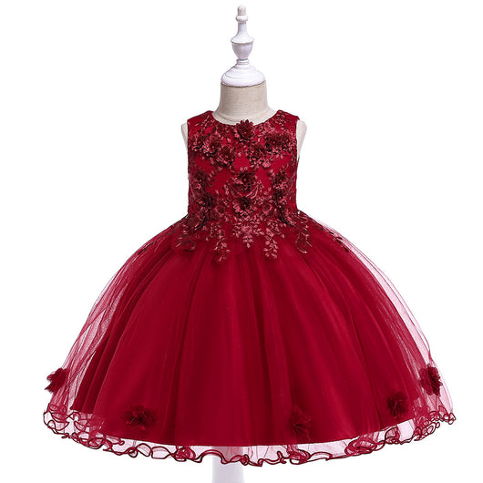 Vestido de Fiesta Infantil con Falda Tutú de Flores - Hecho a Mano - Image 9