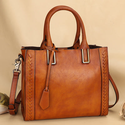 Bolsa Mensajera de Cuero Genuino Hecha a Mano para Mujer - Image 2