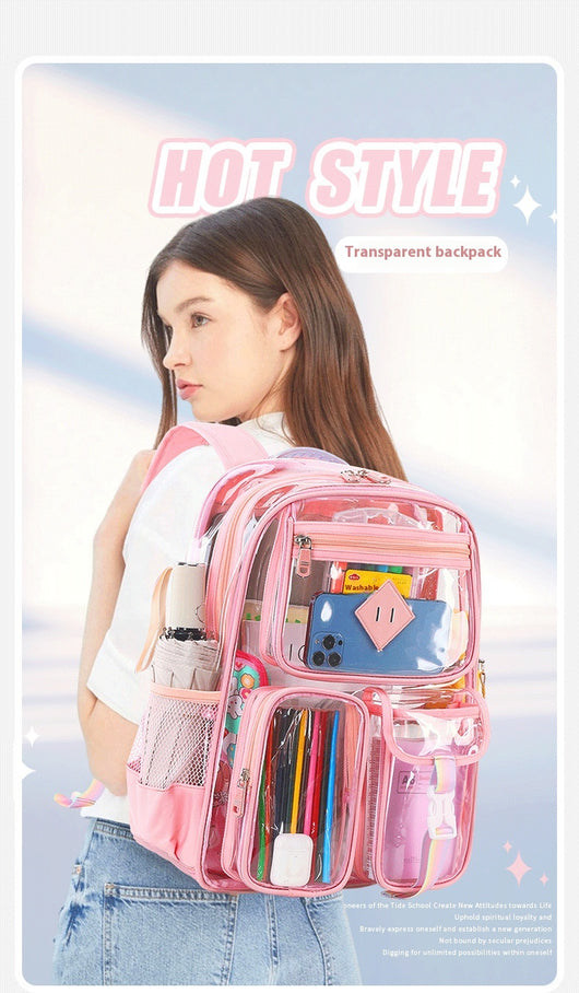 Mochila Escolar Transparente Impermeable para Primaria y Secundaria - Image 19