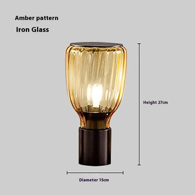 Lámpara de Mesita de Noche Cristal Multicolor Lujo para Dormitorio - Image 5