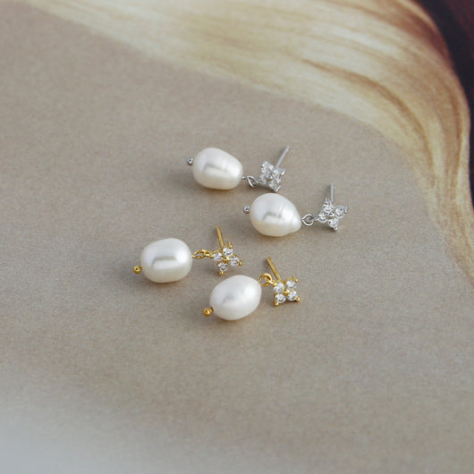 Aretes de Plata Esterlina 925 con Circonitas Trébol de Cuatro Hojas para Mujer