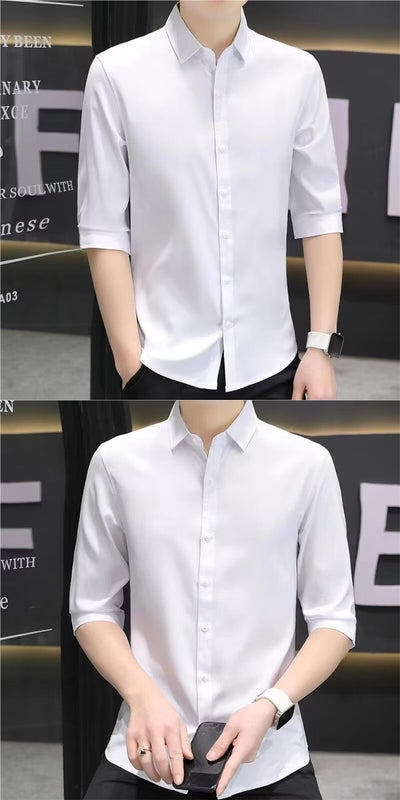 Camisa Entallada de Manga Corta para Hombre - Image 16