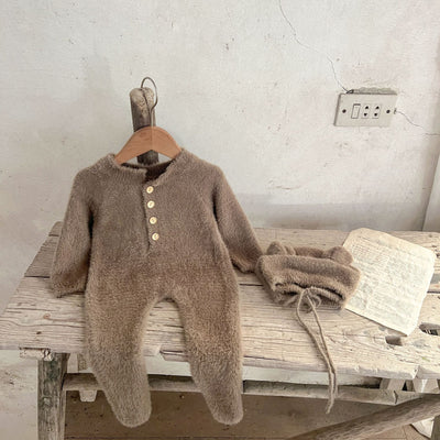 Pijama Enterizo Bebé Invierno Peluche Oso con Pies - Image 7