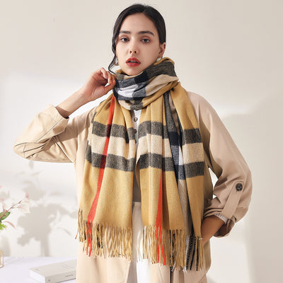 Bufanda de Imitación Cashmere con Rayas Suave - Abrigo Cálido y Elegante - Image 3