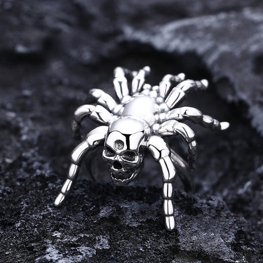 Anillo de Calavera Araña en Plata 925 Pulida - Image 6