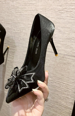 Zapatos de Cristal Banquete Princesa Negro Profesional - Image 12