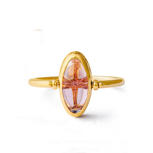 Anillo Reversible de Amatista Natural con Tallado Hueco Clásico - Image 6