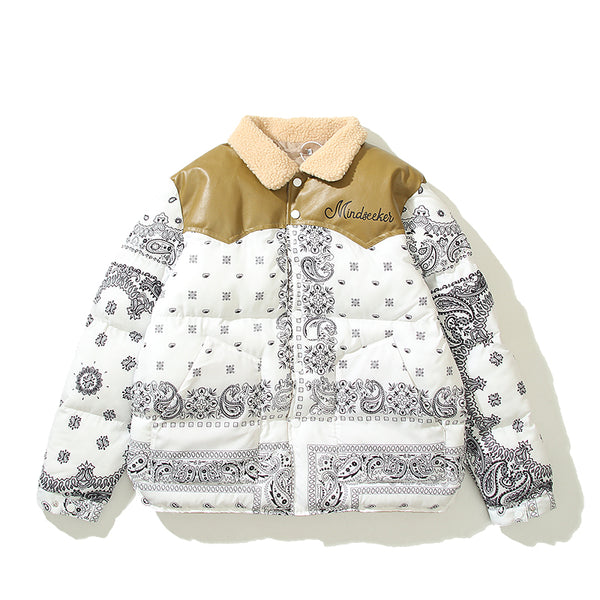 Chaqueta Acolchada Hombre con Detalles de Costuras Multicolor