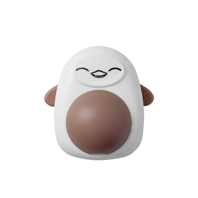 White and pink cartoon bear catnip toy with a winking face and a pink spinning ball on its belly. - Image 7