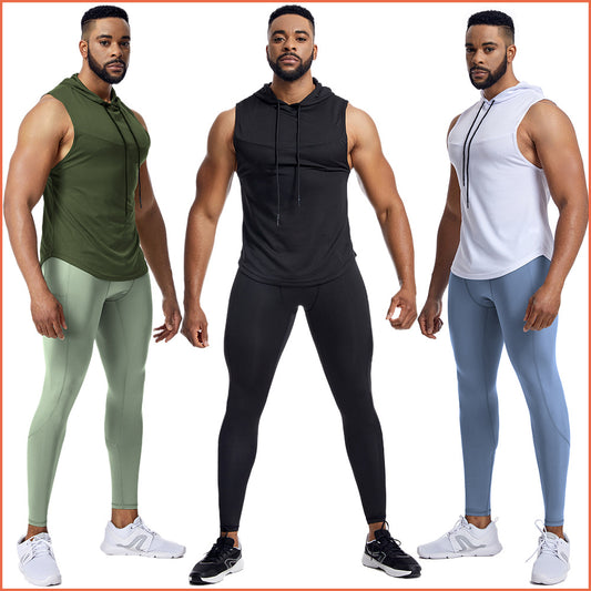 Conjunto Deportivo Hombre: Chaleco Transpirable + Pantalón Secado Rápido con Capucha - Image 2