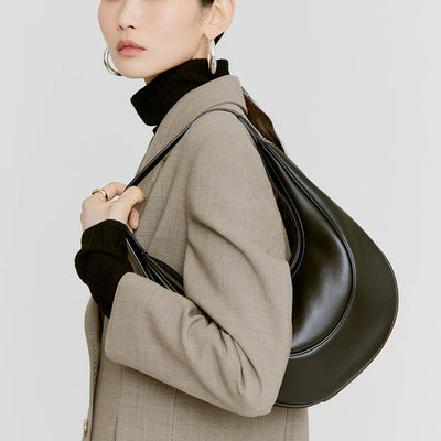 Bolsa Semicircular de Cuero Suave - Estilo Chaoxia con Gran Capacidad - Image 3