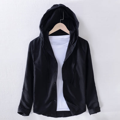 Camisa Hoodie de Lino y Algodón con Estilo Artístico para Jóvenes - Image 9