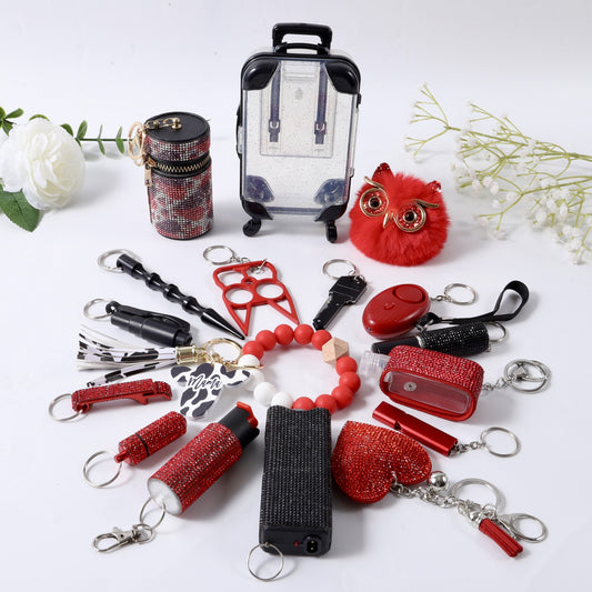 Juego de Llaveros Fix Elegante Rojo y Negro