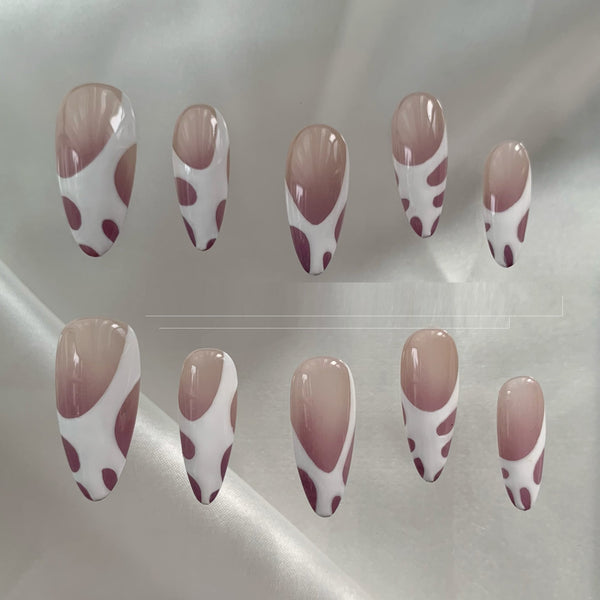 Manicura Francesa Almendra Personalizada Hecha a Mano