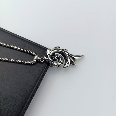 Collar Colgante Fénix de Fuego en Acero Titanio para Hombre - Image 3
