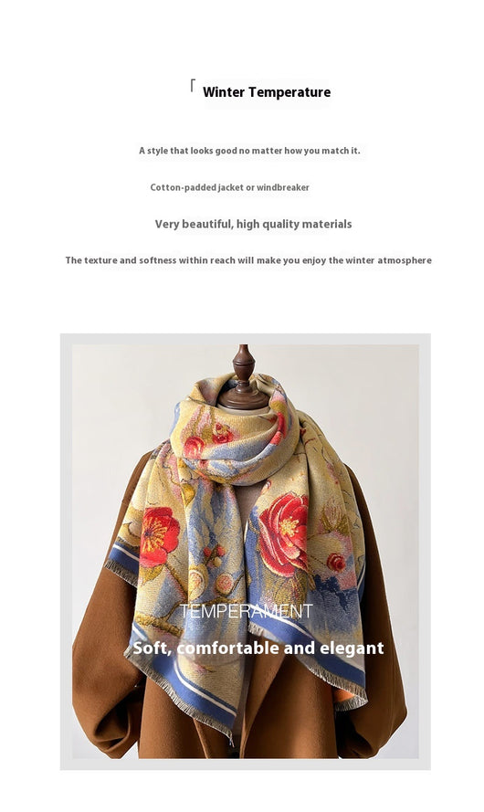 Bufanda Gruesa de Invierno con Diseño Jacquard Tipo Cashmere - Image 44