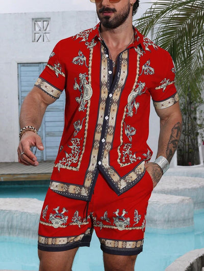 Conjunto Hombre Impresión 3D - Camisa y Shorts Holgados - Image 34