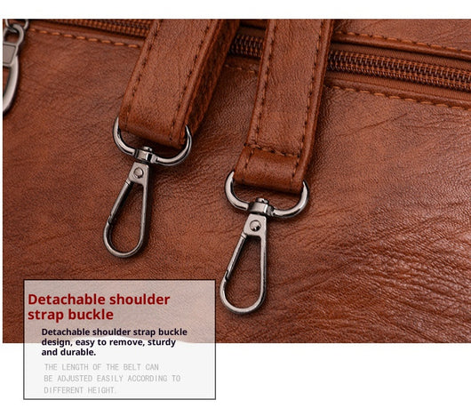 Bolso de Cuero Suave Gran Capacidad Estilo Retro Vintage - Image 16