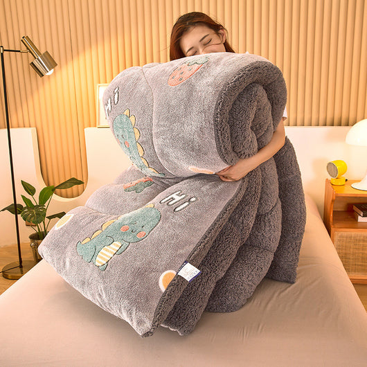 Edredón Térmico Reversible de Lana Polar Gruesa para Invierno - Image 9
