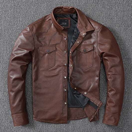 Camisa de Cuero Genuino Oveja para Hombre - Image 27