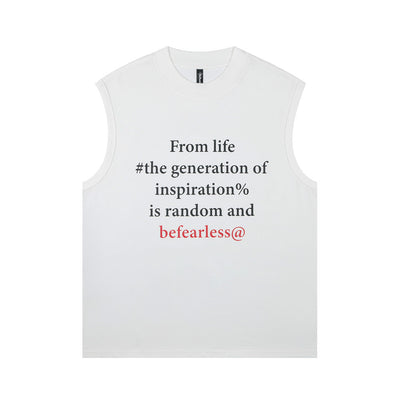 Camiseta sin Mangas con Estampado de Letras en Inglés para Hombre - Image 8