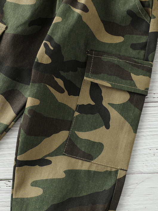 Conjunto Dos Piezas: Suéter Negro Tejido Manga Larga + Pantalón Camuflaje - Image 13