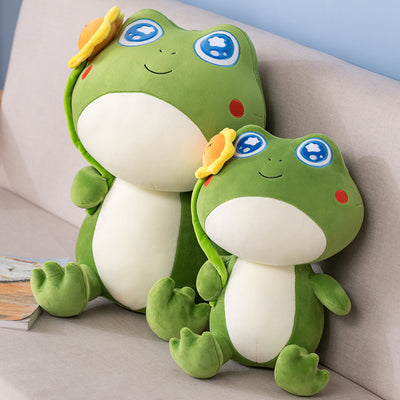 Almohada Decorativa de Algodón con Relleno de Plumón - Diseño Rana Ojos Grandes - Image 5