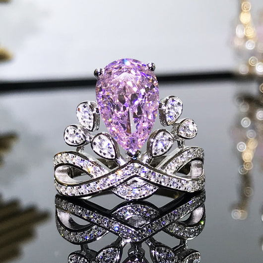 Anillo de Plata Esterlina Gota de Agua Vintage Princesa Real - Image 8