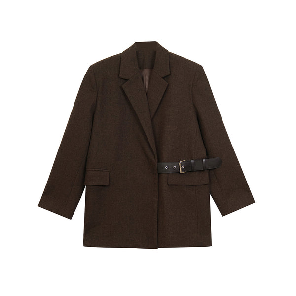 Blazer de Lana Estilo Americano con Hombreras Acolchadas para Mujer - Image 7