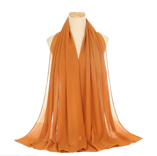 Pañuelo Rectangular de Chiffón Perla para Mujer - Colores Sólidos - Image 20