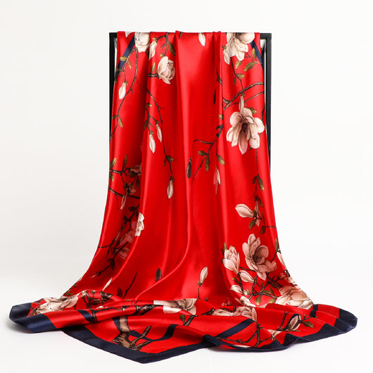 Pañuelo Cuadrado Estampado Floral con Protección Solar para Viajes - Image 10