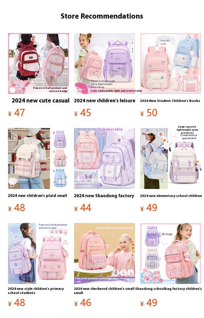 Mochila Escolar a Cuadros para Niñas de Primaria - Image 14