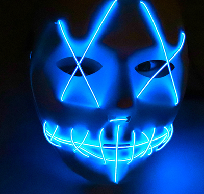 Máscara LED de Horror Halloween con Boca Rasgada y Ojos Cruzados Luminosos - Image 17