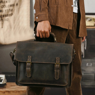 Bolso Crossbody para Laptop de Cuero Premium con Asa Simple - Image 7